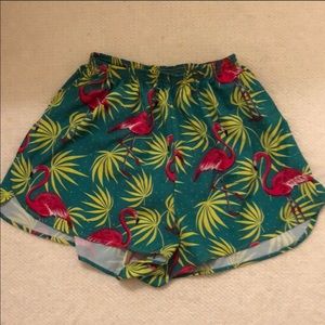 BOA pink and green flamingo shorts